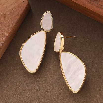 Stylish Minimalist Geometric Water Droplet Earrings In Silver