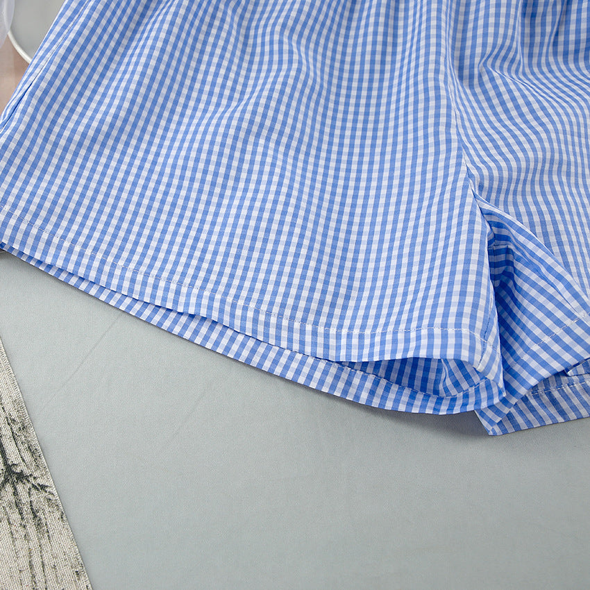 Plaid String Tie Homewear Sets