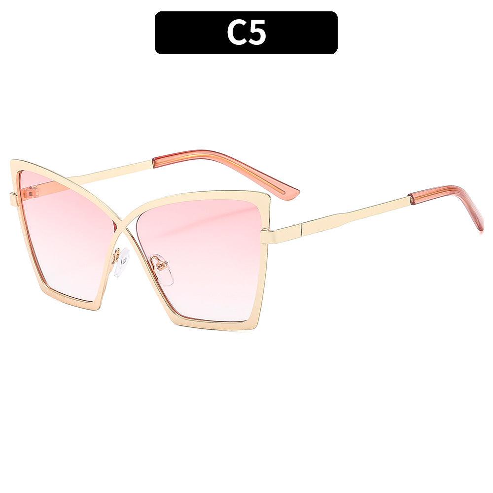 Trendy Large Frame Metal Blue Light Blocking Glasses