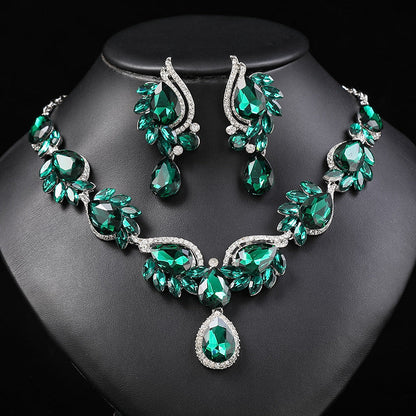 Multicolor Gemstone Necklace Set for Women Elegant Bridal Party Jewelry