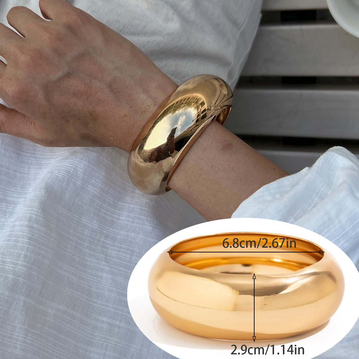 Bold Geometric Metal Cuff Bracelet Stylish Accessory
