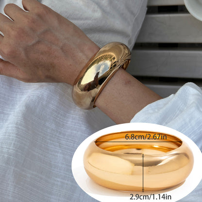Bold Geometric Metal Cuff Bracelet Stylish Accessory