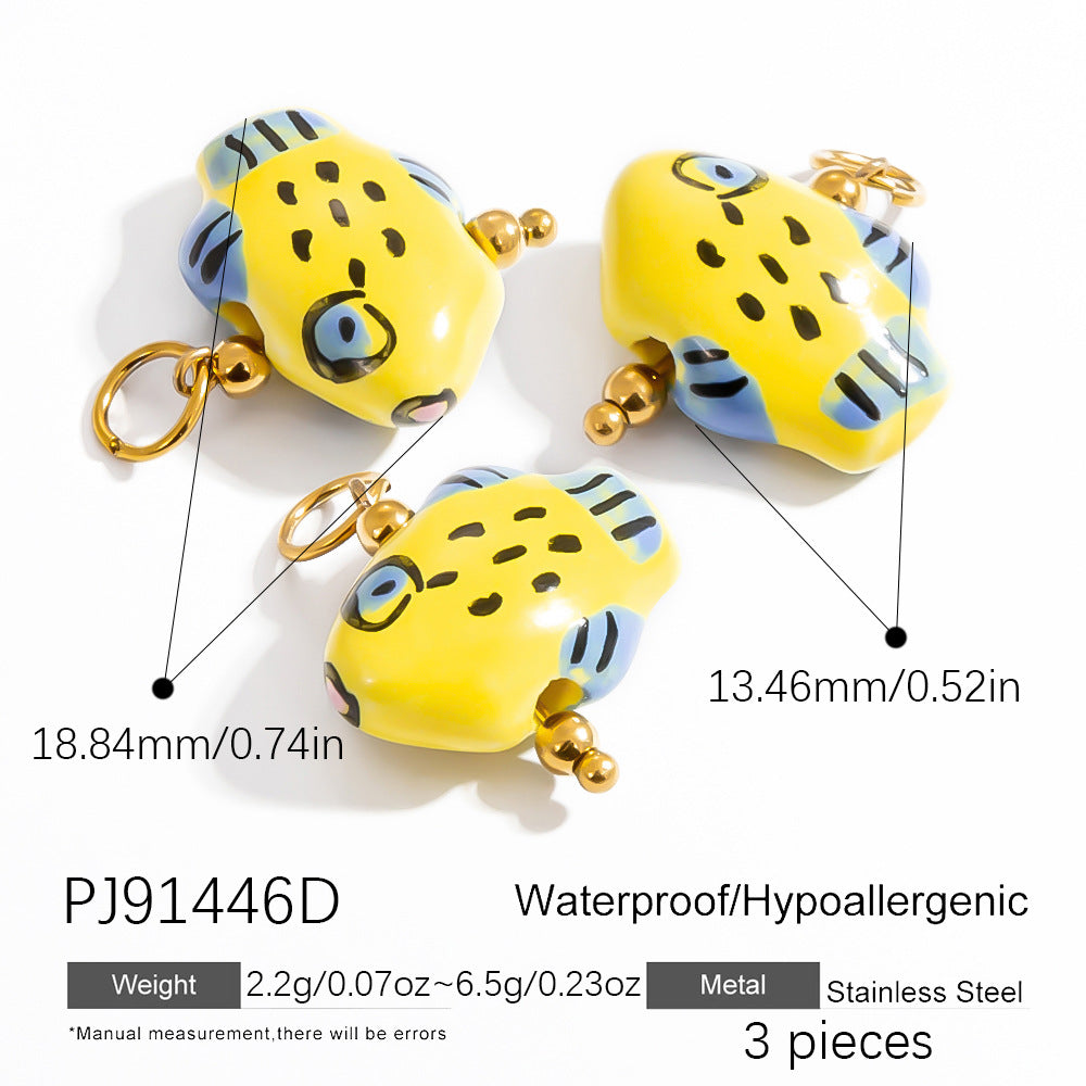 Fashion Stainless Steel Natural Stone Pendant Earrings
