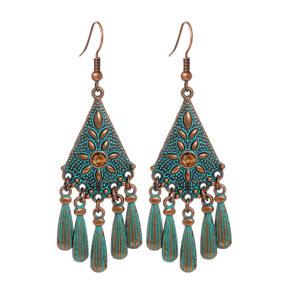 Vintage Metal Tassel Earrings Creative Bohemian Jewelry