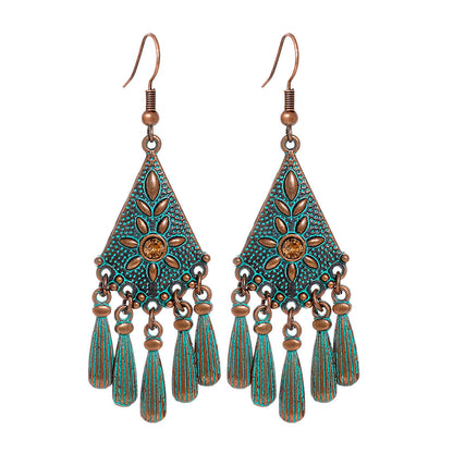 Vintage Metal Tassel Earrings Creative Bohemian Jewelry