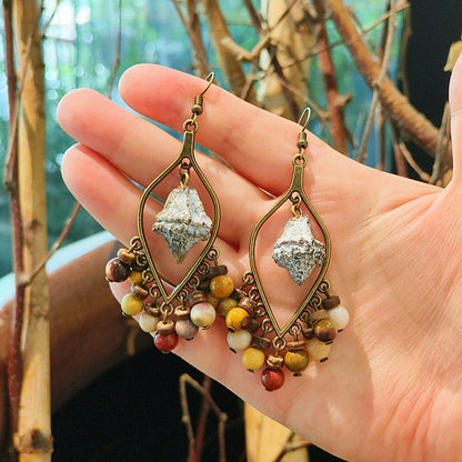 Vintage Chinese Style Tassel Beaded Earrings