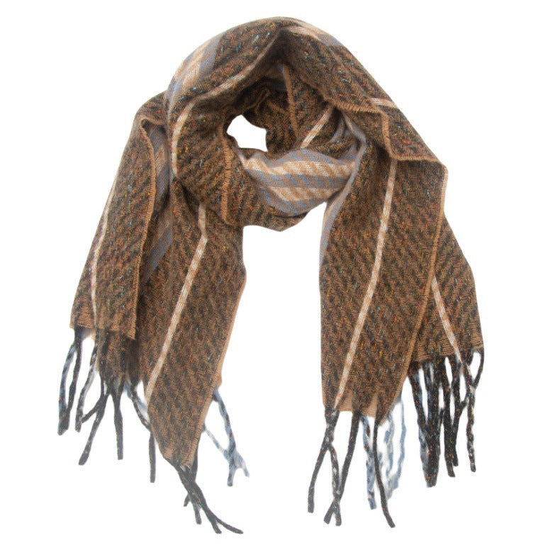 Striped Contrast Color Scarves