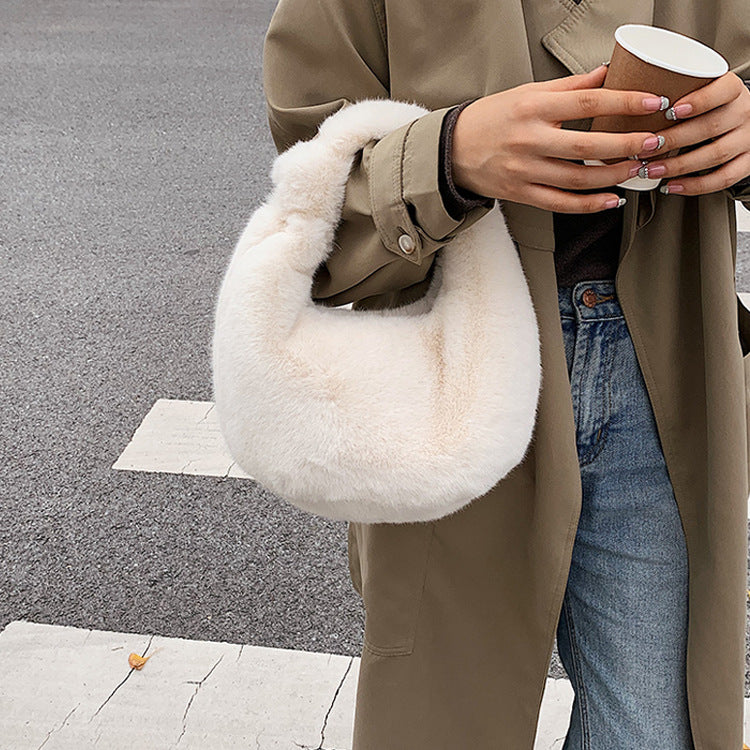 Fluffy Faux Mink Handbag Trendy Casual Tote