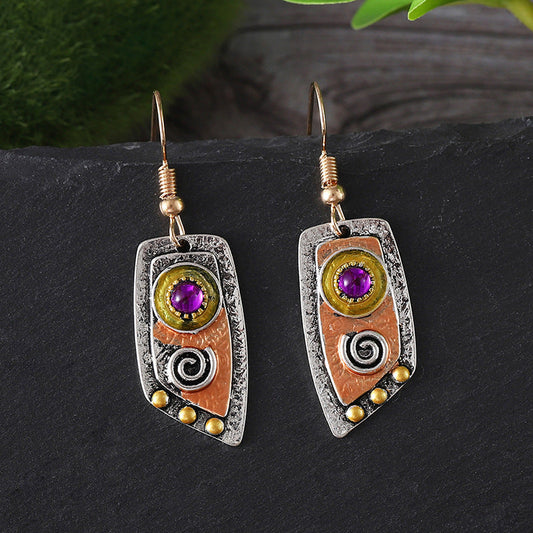 Irregular Silver Drop Dangle Hook Earrings