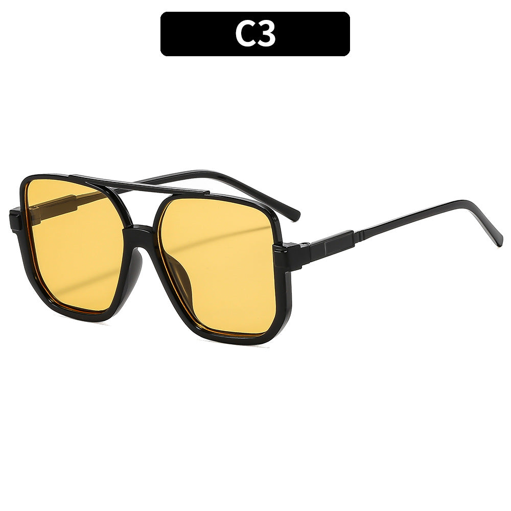 Y2K Trendy Half-Frame Sunglasses with UV Protection