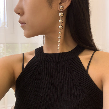 Hip Hop Punk Geometric Metal Stud Earrings For Women