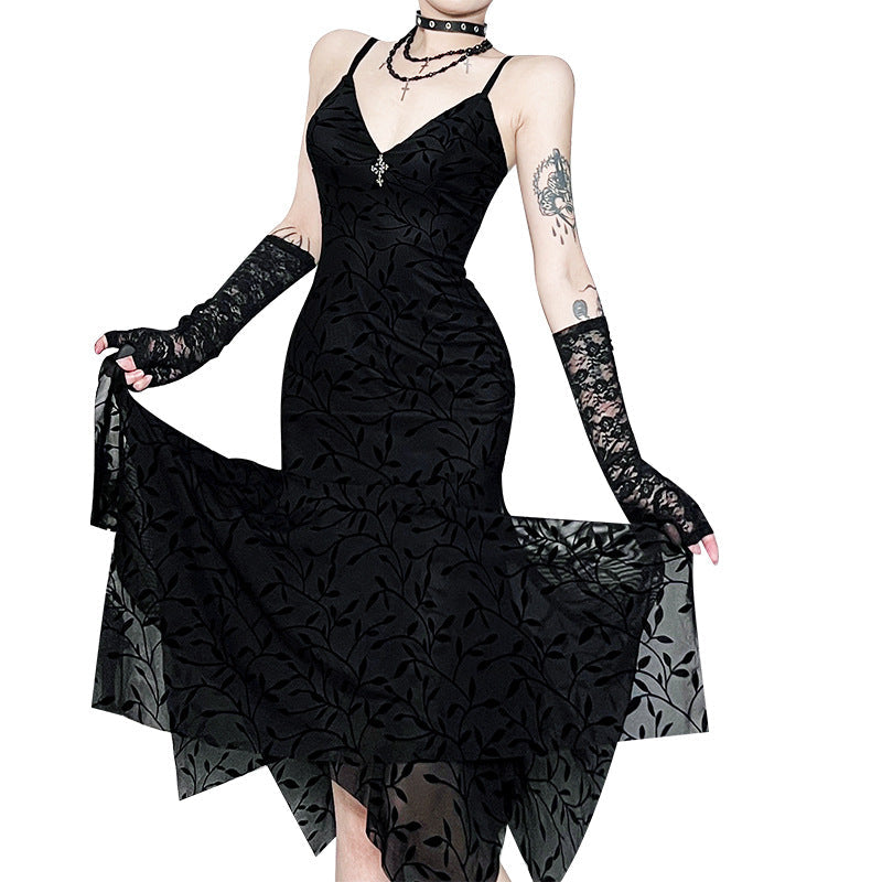 Black Velvet Bodycon Cami Dress Sexy Urban Style