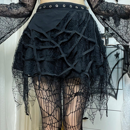 Gothic Punk Pleated Mini Skirt Trendy Casual Street Style