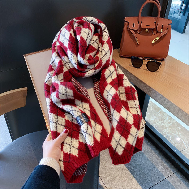 Christmas Reindeer Soft Thick Warm Knit Scarf