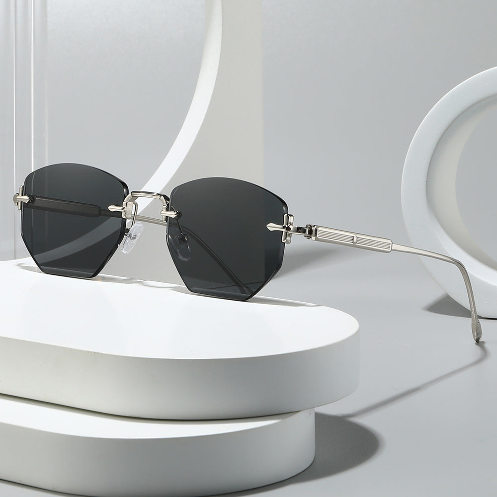 Trendy Polygonal Frameless Sunglasses UV400 Protection