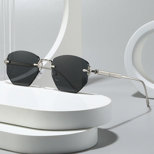 Trendy Polygonal Frameless Sunglasses UV400 Protection