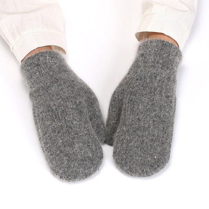 Simple Padded Knit Mittens Gloves