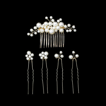 Bridal Wedding Hair Accessories Set 3 Combs + 2 Hair Pins