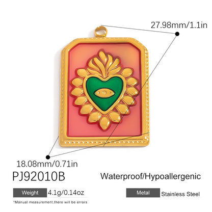 Stainless Steel Tarot Card Pendant Ocean Series Handmade DIY Jewelry Accessories