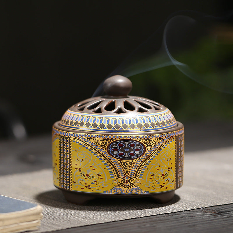 Antique Cloisonne Incense Burner Handicraft Ornament Creative Home Indoor Incense Enamel Color Burner
