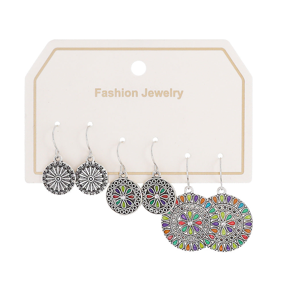 Bohemian Turquoise Tassel Earrings Vintage Alloy Jewelry