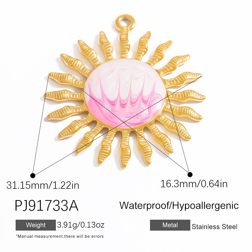 DIY Jewelry Accessories Stainless Steel Sun Shell Necklace
