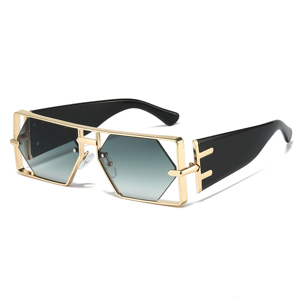 Trendy Hollowed Out Square Sunglasses Stylish Hip Hop Accessories