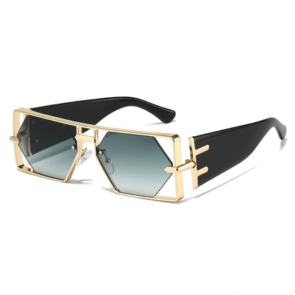 Trendy Hollowed Out Square Sunglasses Stylish Hip Hop Accessories