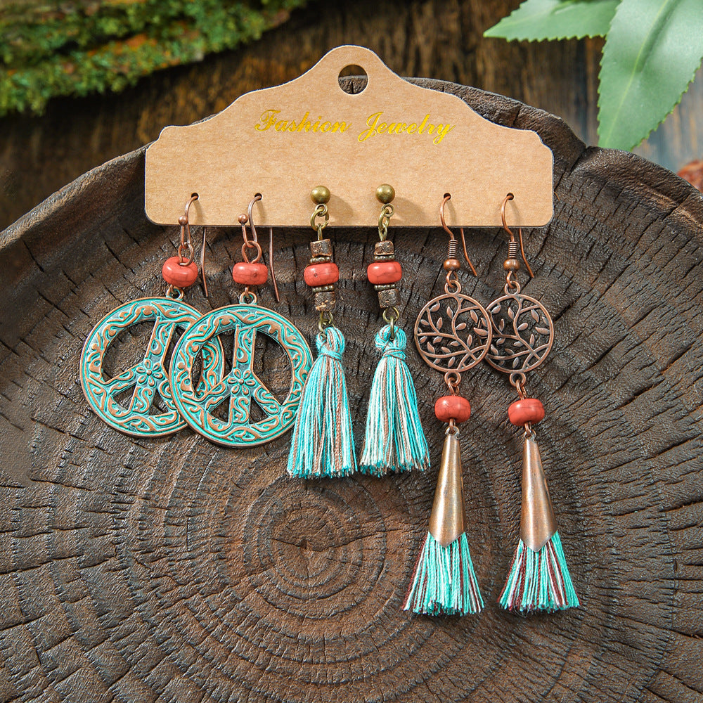 Bohemian Tassel Earrings Vintage Metal