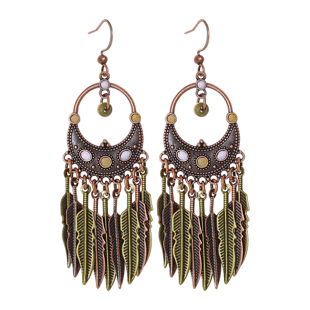 Vintage Bohemian Tassel Earrings with Hollow Design