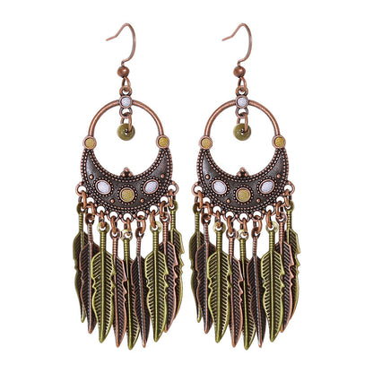 Vintage Bohemian Tassel Earrings with Hollow Design