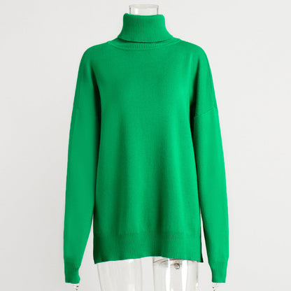 Cozy Turtleneck Knit Sweater Casual All-Season Pullover