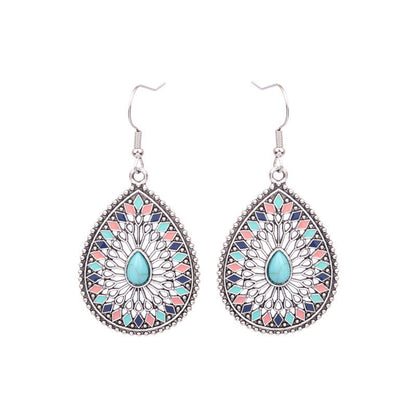 Colorful Geometric Drop Oil Dangle Earrings for Women