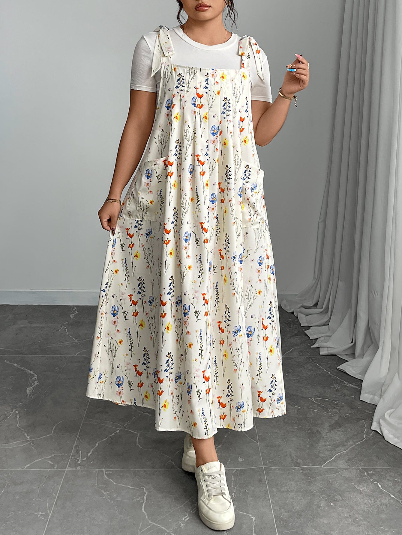 Chic Plus Size Solid Color Maxi Dress for Women