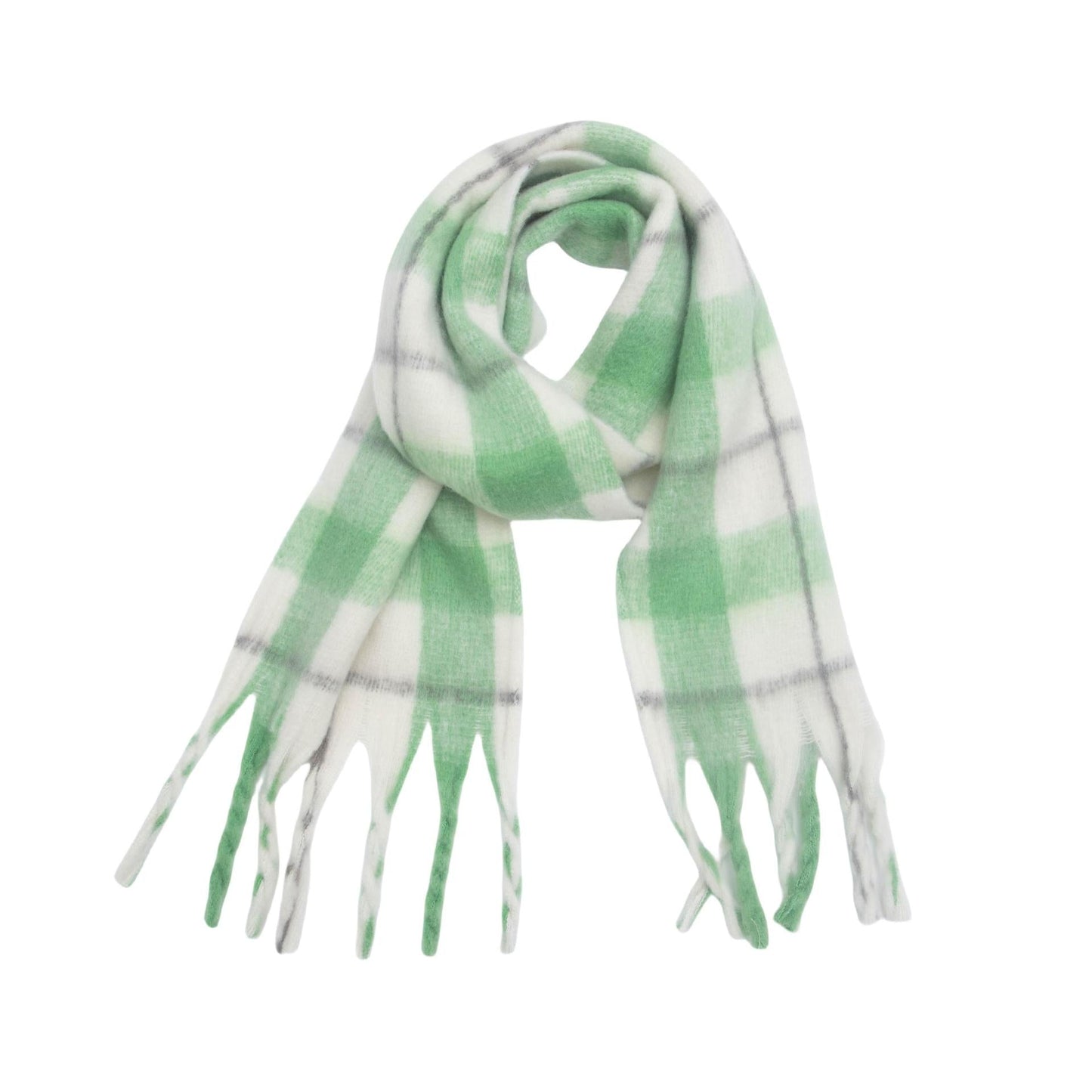 Trendy Winter Tassel Plaid Shawl Soft Scarf