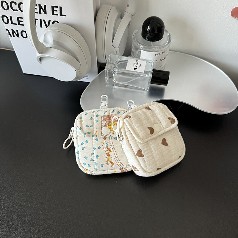 Mini Bluetooth Earphone Organizer Wallet with Floral Design