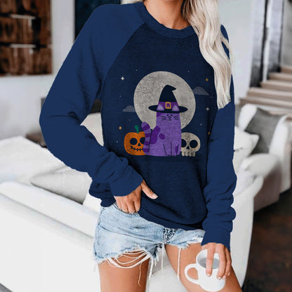 New 3D Digital Printing Long-Sleeved T-Neck Sweater