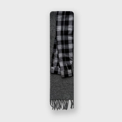 Geometric Pattern Knit Scarf Women's Wool Blend Winter Wrap