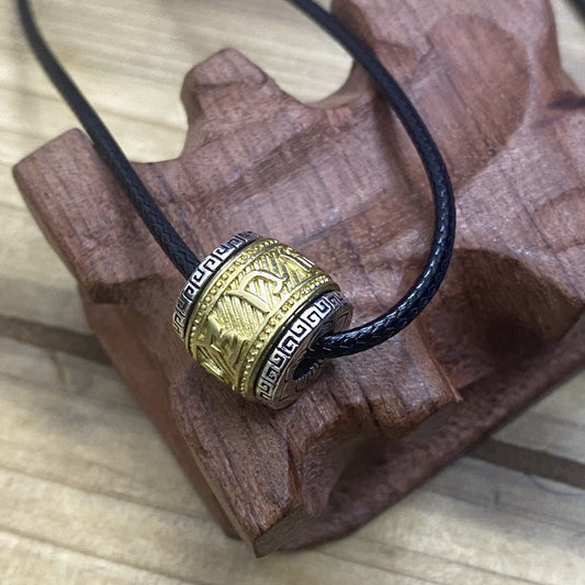 Intime Silver Distressed Pendant Six-Character Mantra Necklace Vintage Jewelry Couple Birthday Gift