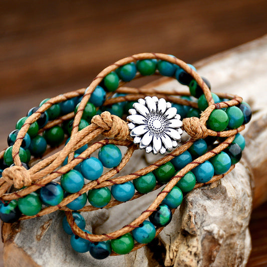 New Retro Ethnic Style Bracelet With Beaded Multi-Layer Woven Bracelet