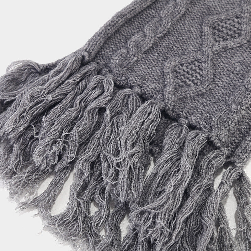 Winter Cable Knit Thermal Scarf Hat Gloves Sets