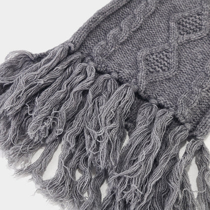 Winter Cable Knit Thermal Scarf Hat Gloves Sets