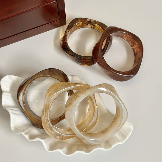 Geometric Polygon Irregular Acrylic Bracelets