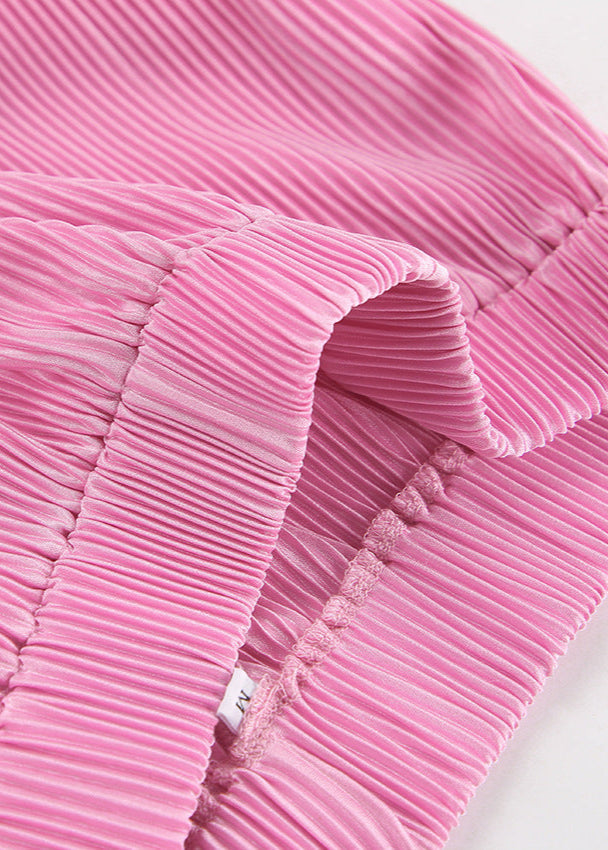 Pleated Wide Leg Lounge Set In Lightweight Fabric