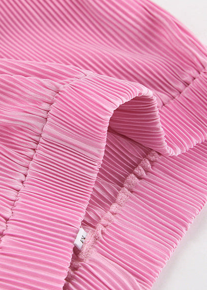 Pleated Wide Leg Lounge Set In Lightweight Fabric