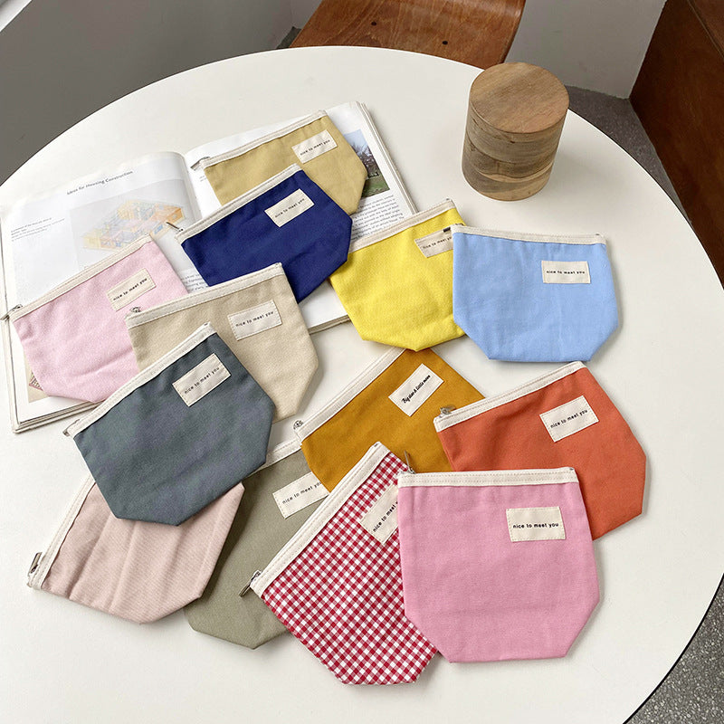 Canvas Portable Makeup Bag Stylish Storage Pouch