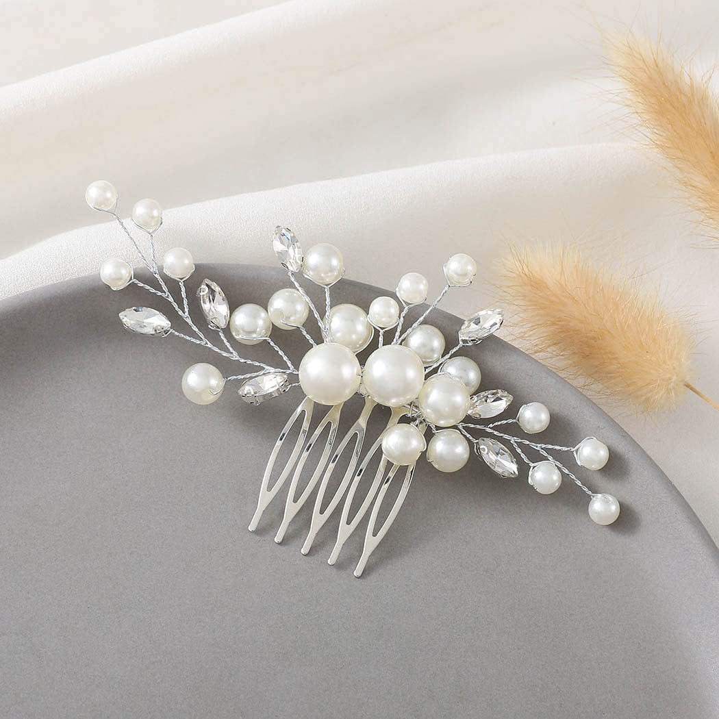 Handmade Pearl Hair Comb Wedding Side Hair Accessory