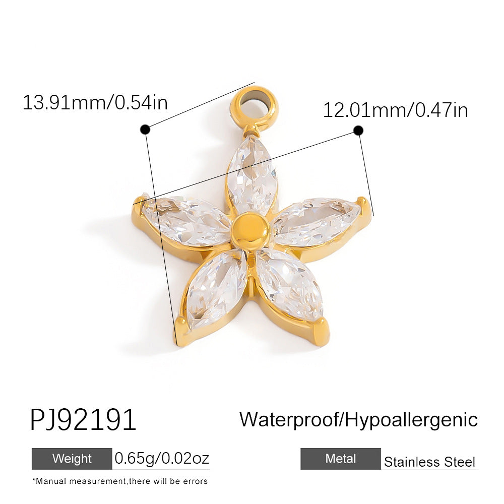 Luxury Stainless Steel Jewelry Accessories Elegant Heart-Shaped Stones
