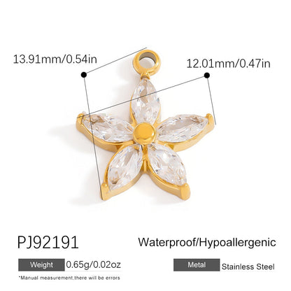 Luxury Stainless Steel Jewelry Accessories Elegant Heart-Shaped Stones