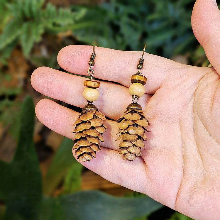 Creative Long Wooden Tassel Earrings Inspired by Nature